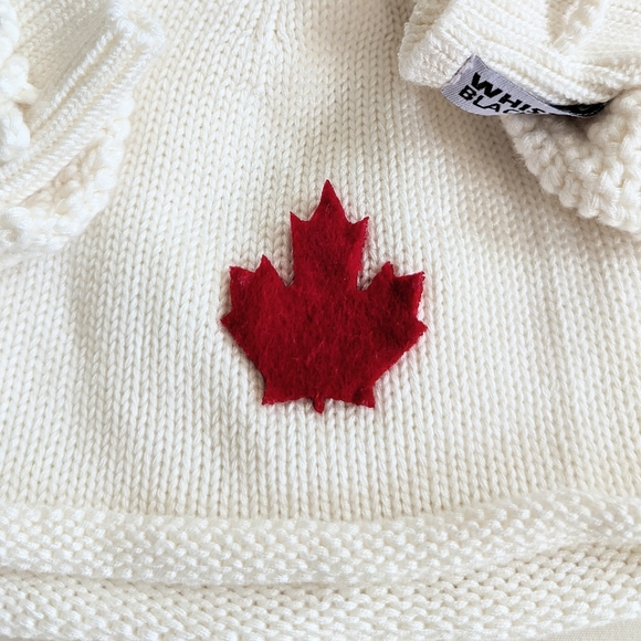 Whistler Blackcomb Crochet Infant Beanie w/Matching Footies Hand Made White Red - Picture 8 of 11